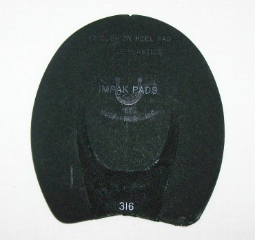 Castle #3 Black Cushioned Heel Pads, Black