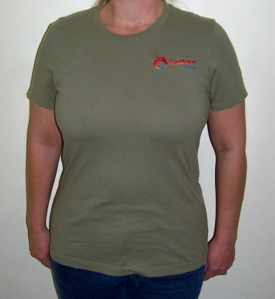 Olive Green Woman's Centaur Forge T-Shirt, Size Large