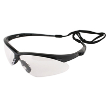 Nemesis Clear Mirror Safety Glasses with Black Frames