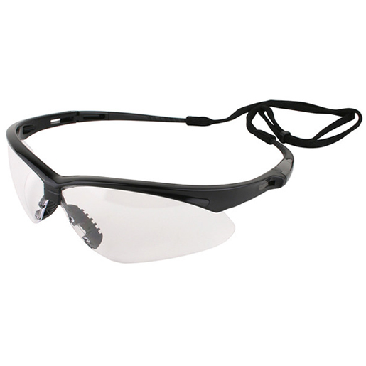 Nemesis Clear Mirror Safety Glasses with Black Frames